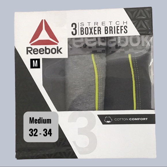 Reebok Men’s Boxer Briefs 3 Pack - Picture 3 of 4
